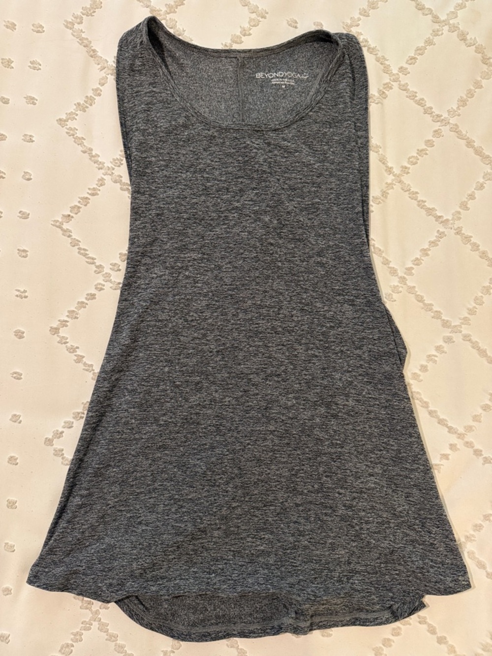 Beyond Yoga Heather Charcoal Scoop Neck Tank